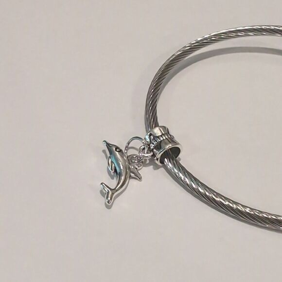 Silver Dolphin Dangle Charm‎ for Pandora Style Bracelet - Picture 4 of 5